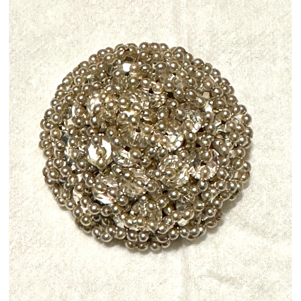 Vintage Vendome Crystal & Pearl Dome Brooch‎ Pin